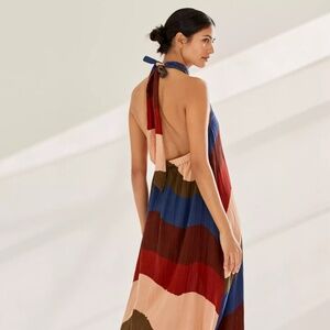 Anthropologie The Odells NWOT Colorblocked Halter Maxi Dress, Size: Small